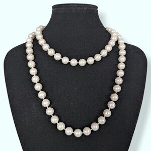 (2/$20) White Faux Pearl Infinity Necklace